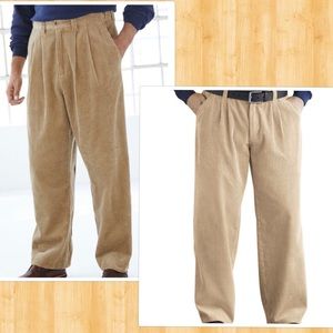 Hart Schaffner Marx Tan Corduroy Pleated Pants